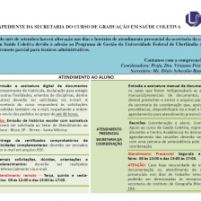 Expediente e organização de trabalhos na secretaria do curso de Saúde Coletiva a partir do PDG